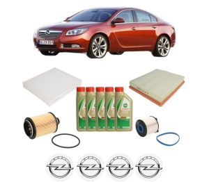 Set Pachet filtre revizie Bosch, 5 litrii ulei Castrol 5W40 OPEL INSIGNIA A Saloon (G09) 2.0 CDTI (69) din 2008-2017, 4x Stickere auto cu OPEL - Img 2