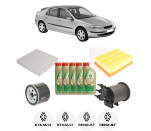 Set Pachet filtre revizie Bosch, 5 litrii ulei Castrol 5W40 RENAULT LAGUNA II (BG0/1_) 1.9 dCi din 2001-2007, 4x Stickere auto cu RENAULT - Img 2