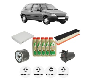Set Pachet filtre revizie Bosch, 5 litrii ulei Castrol 5W40 RENAULT CLIO II Hatchback Van (SB0/1/2_) 1.5 dCi (SB3M) din 2005-2010, 4x Stickere auto cu RENAULT - Img 2