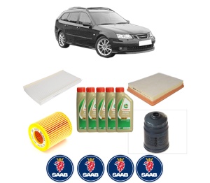 Set Pachet filtre revizie Bosch, 5 litrii ulei Castrol 5W40 SAAB 9-3 Estate (E50) 1.9 TiD din 2005-2015, 4x Stickere auto cu SAAB - Img 2