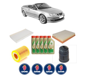 Set Pachet filtre revizie Bosch, 5 litrii ulei Castrol 5W40 SAAB 9-3 Convertible (YS3F) 1.9 TiD din 2006-2015, 4x Stickere auto cu SAAB - Img 2