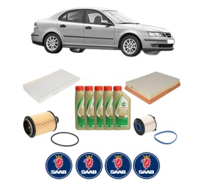 Set Pachet filtre revizie Bosch, 5 litrii ulei Castrol 5W40 SAAB 9-3 (YS3F, E79, D79, D75) 1.9 TTiD din 2007-2015, 4x Stickere auto cu SAAB - Img 2