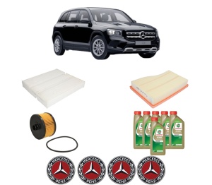 Set Pachet filtre revizie Bosch, 6 litrii ulei Castrol 0W20 MERCEDES-BENZ GLB (X247) GLB 180 (247.684) din 2020, 4x Stickere auto cu MERCEDES-BENZ - Img 2