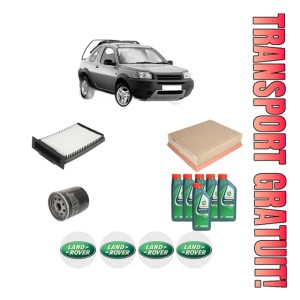 Set Pachet filtre revizie Bosch, 6 litrii ulei Castrol 10W40 LAND ROVER FREELANDER I Soft Top (L314) 2.5 V6 4x4 din 2000-2006, 4x Stickere auto cu LAND ROVER