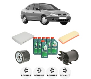 Set Pachet filtre revizie Bosch, 6 litrii ulei Castrol 10W40 RENAULT MEGANE I Classic (LA0/1_) 1.9 dCi (LA05, LA1F) din 2001-2003, 4x Stickere auto cu RENAULT - Img 2