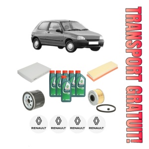 Set Pachet filtre revizie Bosch, 6 litrii ulei Castrol 10W40 RENAULT CLIO II Hatchback Van (SB0/1/2_) 1.9 DTi (SB0U) din 2000-2001, 4x Stickere auto cu RENAULT