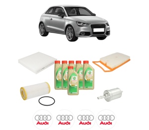 Set Pachet filtre revizie Bosch, 6 litrii ulei Castrol 5W30 AUDI A1 (8X1, 8XK) S1 quattro din 2014-2018, 4x Stickere auto cu AUDI - Img 2