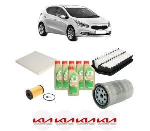 Set Pachet filtre revizie Bosch, 6 litrii ulei Castrol 5W30 KIA CEE'D (JD) 1.4 CRDi 90 din 2012-2018, 4x Stickere auto cu KIA - Img 2
