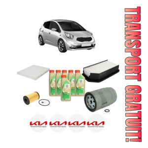 Set Pachet filtre revizie Bosch, 6 litrii ulei Castrol 5W30 KIA VENGA Hatchback Van (YN) CRDi din 2015, 4x Stickere auto cu KIA