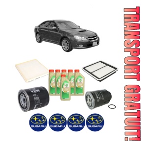 Set Pachet filtre revizie Bosch, 6 litrii ulei Castrol 5W30 SUBARU LEGACY IV (BL) 2.0 D AWD (BLD) din 2008-2009, 4x Stickere auto cu SUBARU
