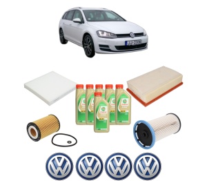 Set Pachet filtre revizie Bosch, 6 litrii ulei Castrol 5W30 Volkswagen GOLF VII Variant (BA5, BV5) 2.0 TDI din 2013-2020, 4x Stickere auto cu Volkswagen - Img 2