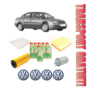 Set Pachet filtre revizie Bosch, 6 litrii ulei Castrol 5W30 Volkswagen PASSAT B5.5 (3B3) 2.5 TDI din 2000-2005, 4x Stickere auto cu Volkswagen