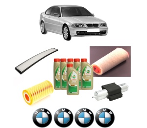 Set Pachet filtre revizie Bosch, 6 litrii ulei Castrol 5W40 BMW Seria 3 (E46) 318 d din 2003-2005, 4x Stickere auto cu BMW - Img 2