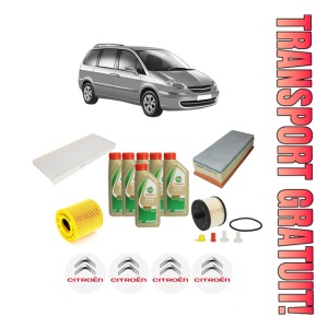Set Pachet filtre revizie Bosch, 6 litrii ulei Castrol 5W40 CITROEN C8 (EA_, EB_) 2.0 HDi din 2006, 4x Stickere auto cu CITROEN