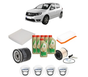 Set Pachet filtre revizie Bosch, 6 litrii ulei Castrol 5W40 DACIA SANDERO II 1.5 dCi 75 / Blue dCi 75 (B8JW, B8M4, B8AH, B8M7, B8M6) din 2012, 4x Stickere auto cu DACIA - Img 2