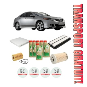 Set Pachet filtre revizie Bosch, 6 litrii ulei Castrol 5W40 HONDA ACCORD VIII (CU) 2.2 i-DTEC (CU3) din 2008-2015, 4x Stickere auto cu HONDA