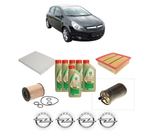Set Pachet filtre revizie Bosch, 6 litrii ulei Castrol 5W40 OPEL CORSA D (S07) 1.7 CDTI (L08, L68) din 2009-2014, 4x Stickere auto cu OPEL - Img 2