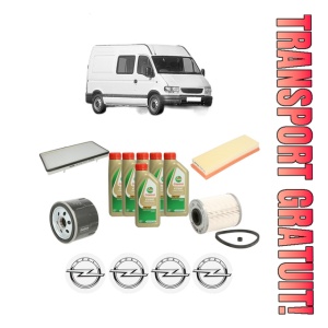 Set Pachet filtre revizie Bosch, 6 litrii ulei Castrol 5W40 OPEL MOVANO A Van (X70) 1.9 DTI (FD) din 2000-2001, 4x Stickere auto cu OPEL