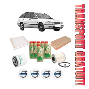 Set Pachet filtre revizie Bosch, 6 litrii ulei Castrol 5W40 VOLVO V40 Estate (645) 1.9 DI din 2000-2004, 4x Stickere auto cu VOLVO