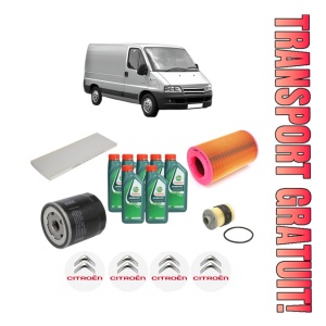 Set Pachet filtre revizie Bosch, 7 litrii ulei Castrol 10W40 CITROEN JUMPER I Van (244) 2.0 HDi din 2002-2006, 4x Stickere auto cu CITROEN