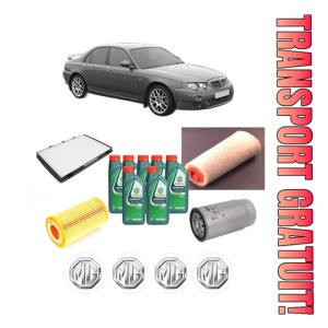 Set Pachet filtre revizie Bosch, 7 litrii ulei Castrol 10W40 MG MG ZT 2.0 CDTi din 2002-2003, 4x Stickere auto cu MG