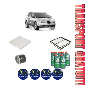 Set Pachet filtre revizie Bosch, 7 litrii ulei Castrol 10W40 SUBARU TRIBECA (B9) 3.6 (WXF) din 2007, 4x Stickere auto cu SUBARU