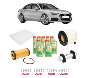 Set Pachet filtre revizie Bosch, 7 litrii ulei Castrol 5W30 AUDI A5 Sportback (F5A, F5F) 3.0 TDI quattro din 2017-2020, 4x Stickere auto cu AUDI - Img 2
