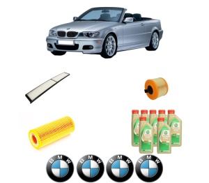 Set Pachet filtre revizie Bosch, 7 litrii ulei Castrol 5W30 BMW Seria 3 Convertible (E93) 325 i din 2006-2013, 4x Stickere auto cu BMW - Img 2