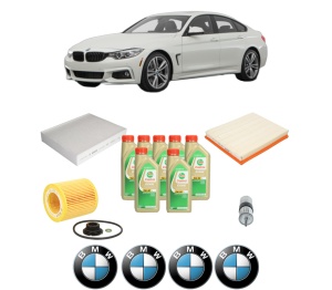Set Pachet filtre revizie Bosch, 7 litrii ulei Castrol 5W30 BMW Seria 3 Gran Turismo (F34) 335 i xDrive din 2013-2014, 4x Stickere auto cu BMW - Img 2