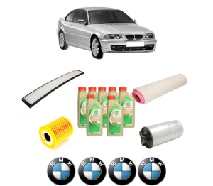 Set Pachet filtre revizie Bosch, 7 litrii ulei Castrol 5W30 BMW Seria 3 (E46) 330 xd din 2000-2003, 4x Stickere auto cu BMW - Img 2
