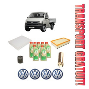 Set Pachet filtre revizie Bosch, 7 litrii ulei Castrol 5W30 Volkswagen TRANSPORTER T5 Platform/Chassis (7JD, 7JE, 7JL, 7JY, 7JZ, 7F 2.0 TDI din 2009-2015, 4x Stickere auto cu Volkswagen