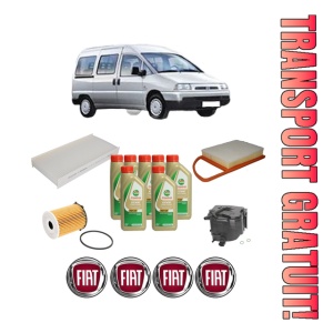 Set Pachet filtre revizie Bosch, 7 litrii ulei Castrol 5W40 FIAT SCUDO Bus (270_, 272_) 1.6 D Multijet din 2007-2016, 4x Stickere auto cu FIAT