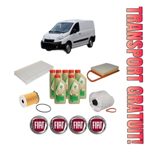 Set Pachet filtre revizie Bosch, 7 litrii ulei Castrol 5W40 FIAT SCUDO Van (270_, 272_) 1.6 D Multijet din 2011-2016, 4x Stickere auto cu FIAT