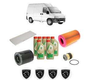 Set Pachet filtre revizie Bosch, 7 litrii ulei Castrol 5W40 PEUGEOT BOXER Van (244) 2.8 HDi din 2004-2006, 4x Stickere auto cu PEUGEOT - Img 2