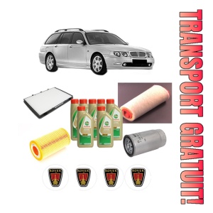 Set Pachet filtre revizie Bosch, 7 litrii ulei Castrol 5W40 ROVER 75 I Tourer (RJ) 2.0 CDTi din 2003-2005, 4x Stickere auto cu ROVER