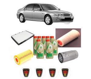 Set Pachet filtre revizie Bosch, 7 litrii ulei Castrol 5W40 ROVER 75 (RJ) 2.0 CDTi din 2003-2005, 4x Stickere auto cu ROVER - Img 2