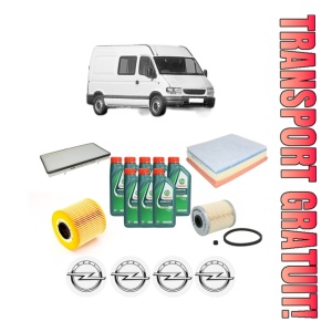 Set Pachet filtre revizie Bosch, 8 litrii ulei Castrol 10W40 OPEL MOVANO A Van (X70) 2.5 DTi (FD) din 2003, 4x Stickere auto cu OPEL