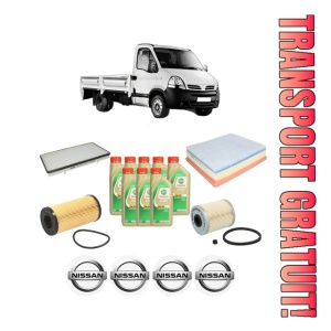 Set Pachet filtre revizie Bosch, 8 litrii ulei Castrol 5W30 NISSAN INTERSTAR Platform/Chassis (X70) dCi 150 din 2006, 4x Stickere auto cu NISSAN