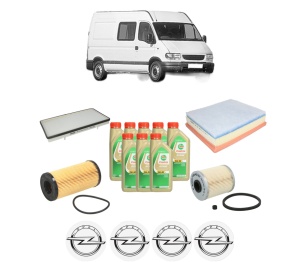 Set Pachet filtre revizie Bosch, 8 litrii ulei Castrol 5W30 OPEL MOVANO A Van (X70) 2.5 CDTI (FD) din 2003, 4x Stickere auto cu OPEL - Img 2