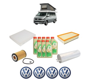 Set Pachet filtre revizie Bosch, 8 litrii ulei Castrol 5W30 Volkswagen CALIFORNIA T6 Camper (SGC, SGG, SHC) 2.0 TDI din 2015-2019, 4x Stickere auto cu Volkswagen - Img 2