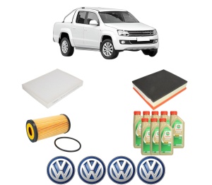 Set Pachet filtre revizie Bosch, 8 litrii ulei Castrol 5W30 Volkswagen AMAROK (2HA, 2HB, S1B, S6B, S7A, S7B, AGD) 3.0 TDI 4motion din 2016-2020, 4x Stickere auto cu Volkswagen - Img 2