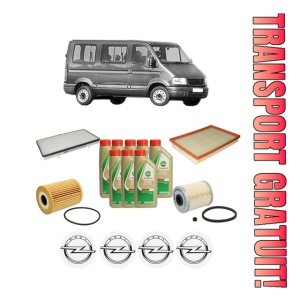 Set Pachet filtre revizie Bosch, 8 litrii ulei Castrol 5W40 OPEL MOVANO A Bus (X70) 3.0 DTi (JD) din 2003, 4x Stickere auto cu OPEL