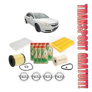 Set Pachet filtre revizie Bosch, 8 litrii ulei Castrol 5W40 OPEL VECTRA C (Z02) 3.0 CDTi (F69) din 2005-2008, 4x Stickere auto cu OPEL