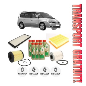 Set Pachet filtre revizie Bosch, 8 litrii ulei Castrol 5W40 RENAULT ESPACE IV (JK0/1_) 3.0 dCi din 2005, 4x Stickere auto cu RENAULT