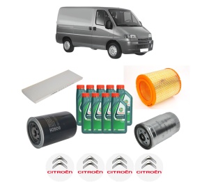 Set Pachet filtre revizie Bosch, 9 litrii ulei Castrol 10W40 CITROEN JUMPER I Van (230L) 2.5 D 4x4 din 2000-2002, 4x Stickere auto cu CITROEN - Img 2