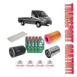 Set Pachet filtre revizie Bosch, 9 litrii ulei Castrol 10W40 CITROEN JUMPER I Platform/Chassis (230) 2.5 TDi 4x4 din 2000-2002, 4x Stickere auto cu CITROEN