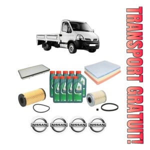 Set Pachet filtre revizie Bosch, 9 litrii ulei Castrol 10W40 NISSAN INTERSTAR Platform/Chassis (X70) dCi 115 din 2003, 4x Stickere auto cu NISSAN