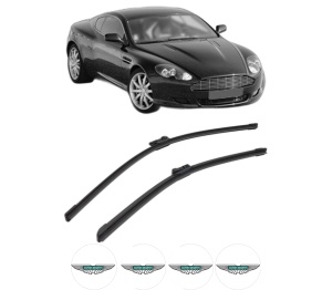 Set stergatoare ASTON MARTIN DB9 Vantage din 2008-2016, pentru parbriz auto, 2 bucati, Bosch Aerotwin, din cauciuc siliconat rezistent, 4 Stickere Auto ASTON MARTIN v56247