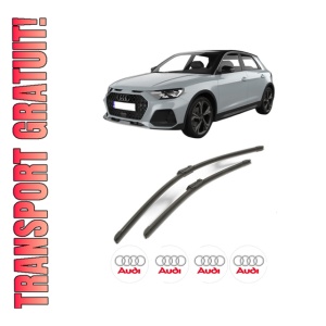 Set stergatoare AUDI A1 Allstreet (GBH) din 2022-2024, pentru parbriz auto, 2 bucati, Bosch Aerotwin, din cauciuc siliconat rezistent, 4 Stickere Auto AUDI