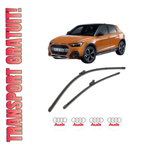 Set stergatoare AUDI A1 City Carver (GBH) din 2019-2022, pentru parbriz auto, 2 bucati, Valeo Silencio Xtrm, din cauciuc siliconat rezistent, 4 Stickere Auto AUDI